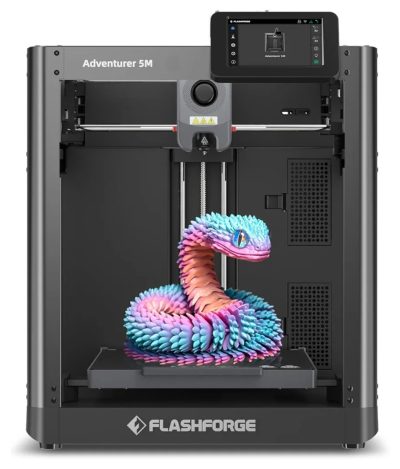 FLASHFORGE Adventurer 5M 3D Printer with Fully Auto Leveling, Max 600mm/s High Speed Printing, 280°C Direct Extruder with 3S Detachable Nozzle, Core XY All Metal Structure, Print Size 220x220x220mm